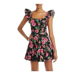 Alice + Olivia dress Ginny pleated floral print minidress size 10